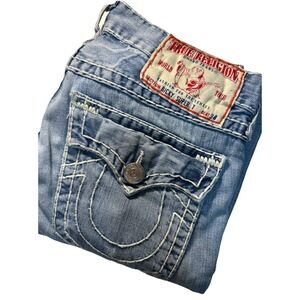 Vintage True Religion Jeans Mens 32 Ricky Super T Light Wash Made in USA Y2K